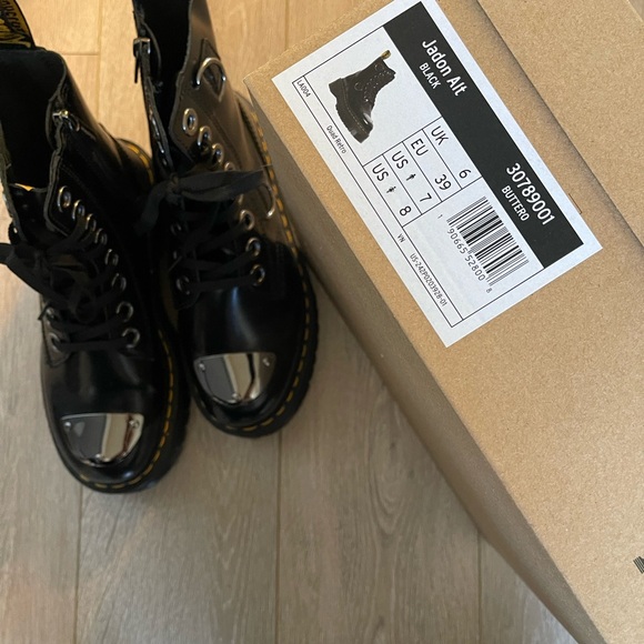 Dr. Martens Jadon Alt Black Leather Boots with Steel Toe - Picture 7 of 11
